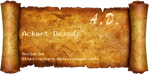 Ackert Dezső névjegykártya