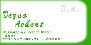 dezso ackert business card